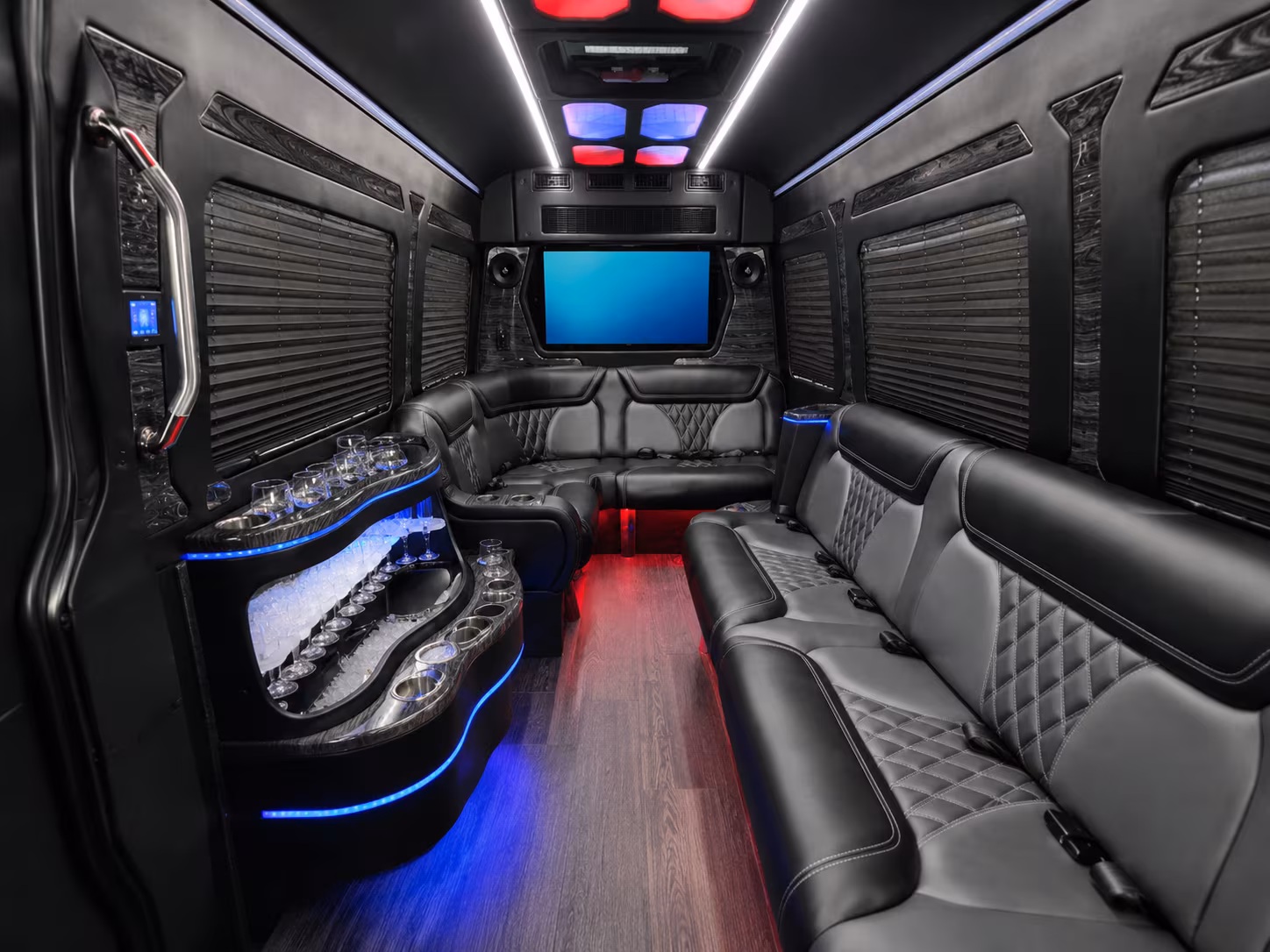 fort collins 30 passenger party bus inside