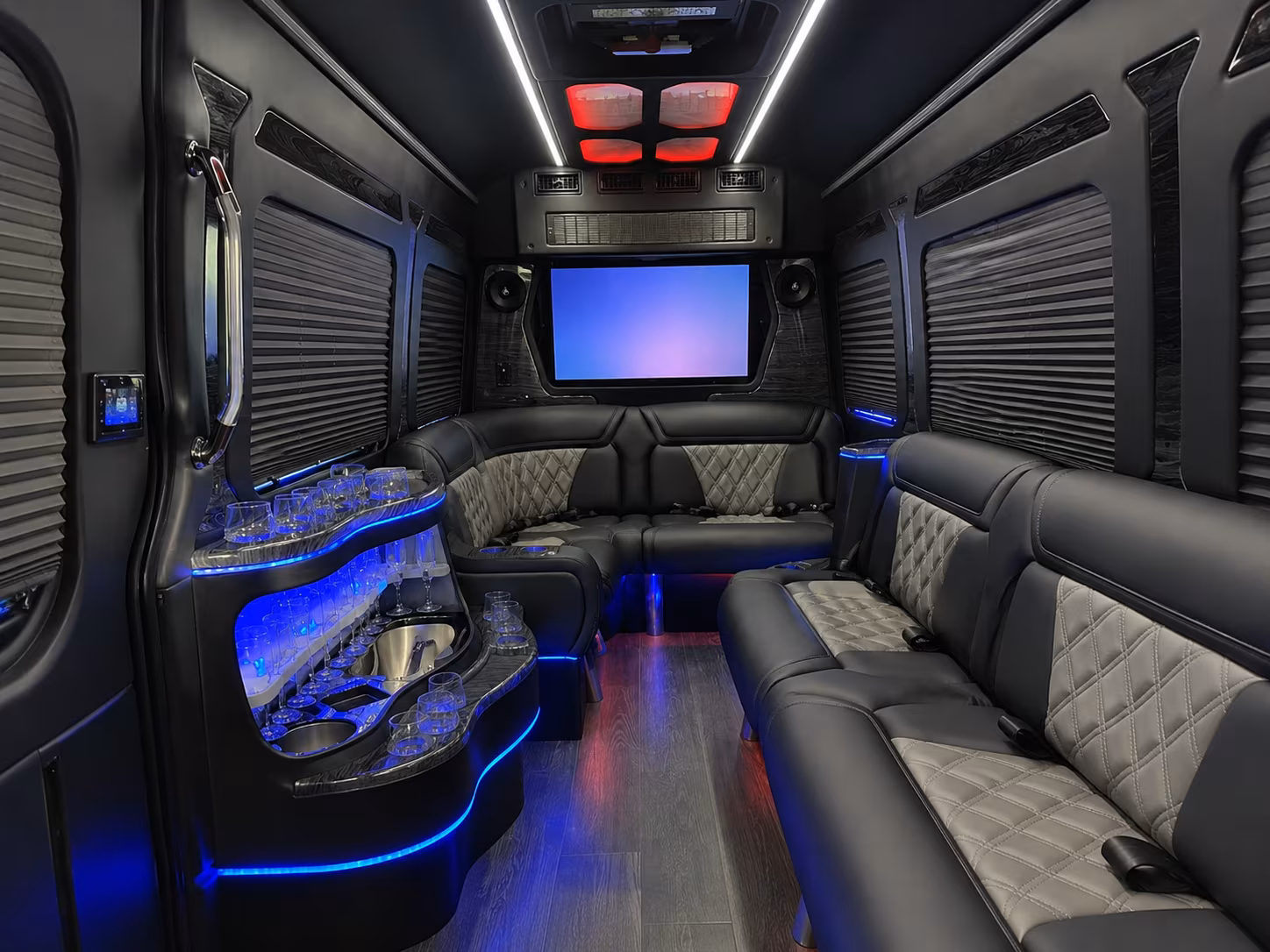 fort collins 40 passenger party bus inside